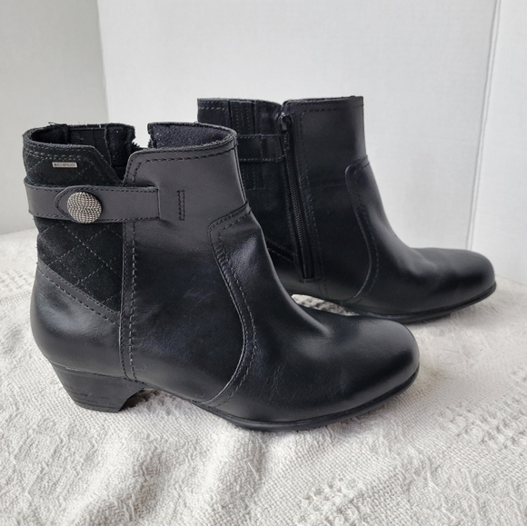 Avalon Leather Slip On Zipper Black Casual Everyday Boots - Picture 6 of 11